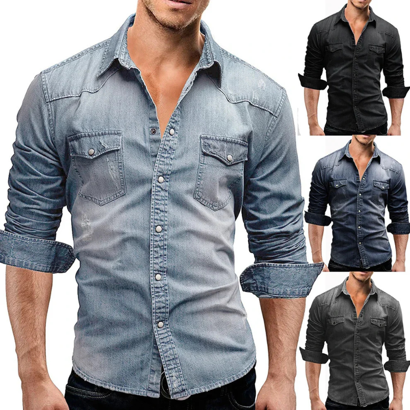 Men's Long Sleeve Shirt – Casual Button-Up Shirt for Work and Everyday Wear