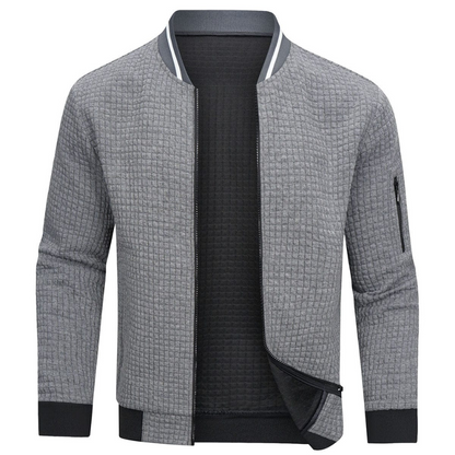 Men's Zip-Up Cardigan Grey – Stylish Knit Sweater for Casual Wear