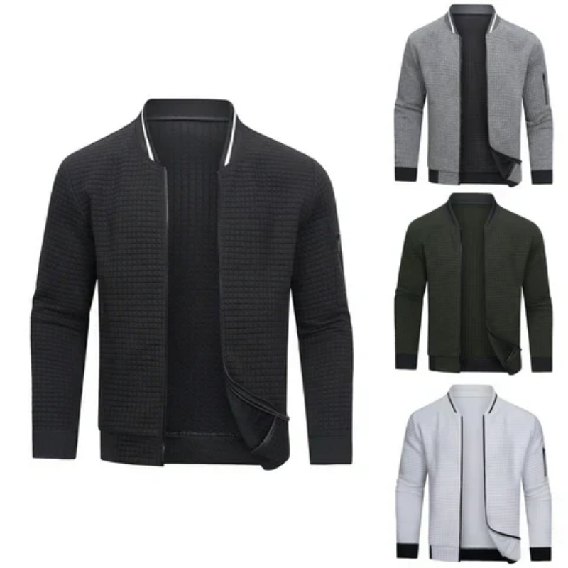 Men's Zip-Up Cardigan Grey – Stylish Knit Sweater for Casual Wear