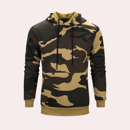 Men's Hoodie Sweatshirt – Green Printed Pullover with Comfortable Fit