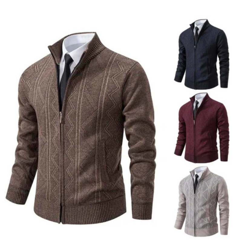 Men's Knitted Waistcoat Red – Stylish Zip-Up Vest for Casual and Formal Wear