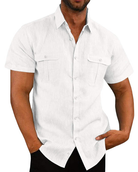 Men's Casual Short Sleeve Shirt – Lightweight Cotton Summer Top for Everyday Wear