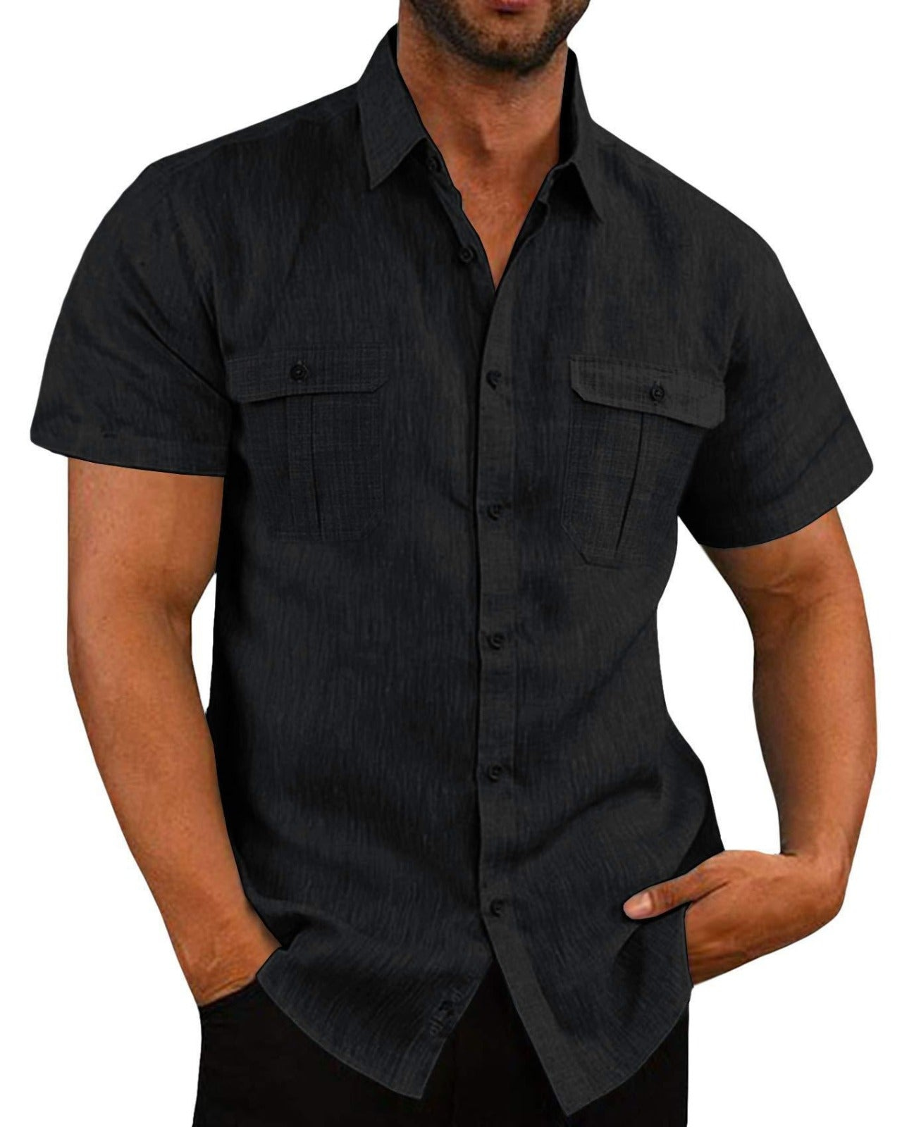 Men's Casual Short Sleeve Shirt – Lightweight Cotton Summer Top for Everyday Wear