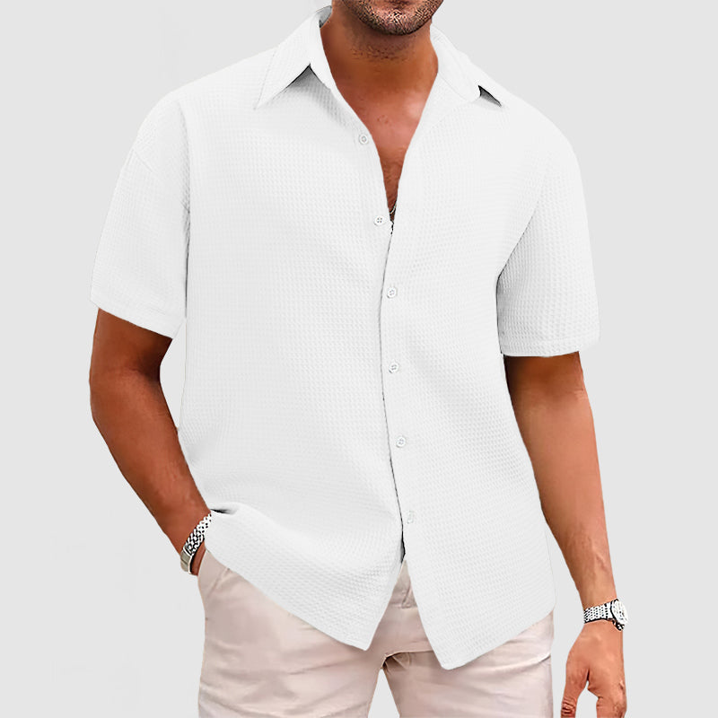 Men's Short Sleeve Casual Shirt – Lightweight Cotton Summer Top