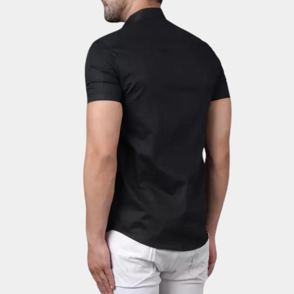 Men's Slim Fit Short Sleeve Shirt – Lightweight Casual Dress Shirt for Summer