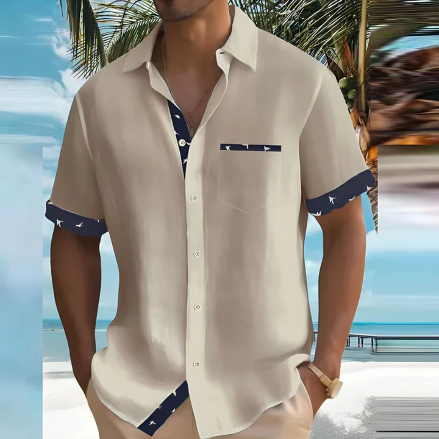 Men's Polo Shirt Short Sleeve – Classic White Casual Top for Summer Wear