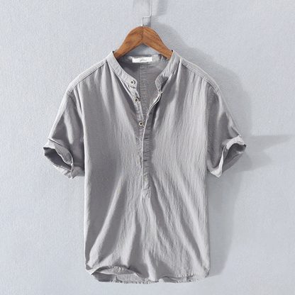 Men's Short Sleeve Shirt – Casual White Cotton Shirt for Summer Wear