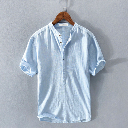 Men's Short Sleeve Shirt – Casual White Cotton Shirt for Summer Wear