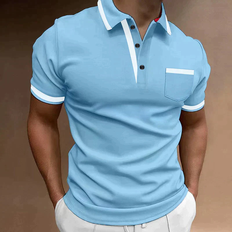 Men's Polo Shirt Red – Short Sleeve Casual Top for Summer Style