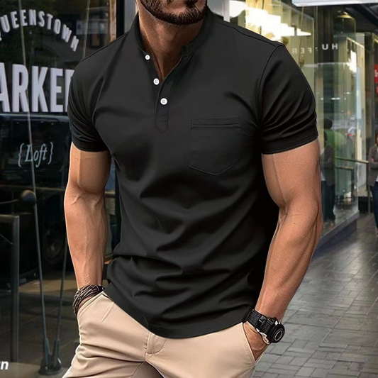 Men's Polo Shirt Black – Short Sleeve Casual Top for Everyday Wear