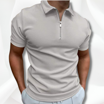 Men's Short Sleeve Polo Shirt White – Casual Cotton Polo for Summer Wear