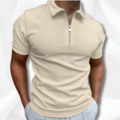 Men's Short Sleeve Polo Shirt White – Casual Cotton Polo for Summer Wear