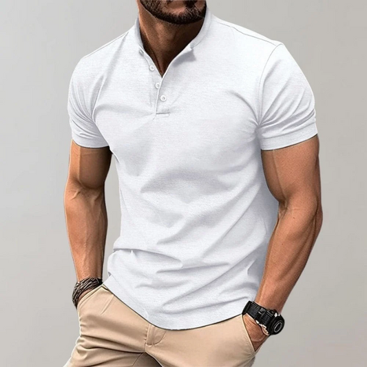 Men's Polo Shirt Short Sleeve – Classic White Casual Top for Summer