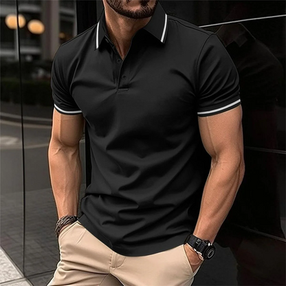 Men's Short Sleeve Polo Shirt – Classic Black Polo for Casual & Smart Wear