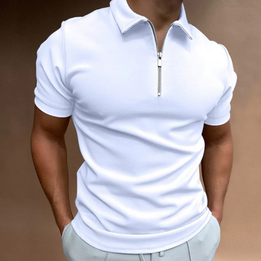 Men's Short Sleeve Polo Shirt – Classic White Cotton Polo for Casual Wear