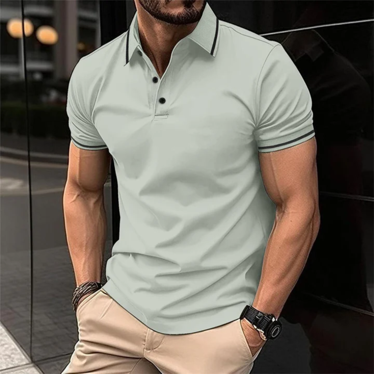 Men's Short Sleeve Polo Shirt White – Classic Fit Casual Wear for Summer