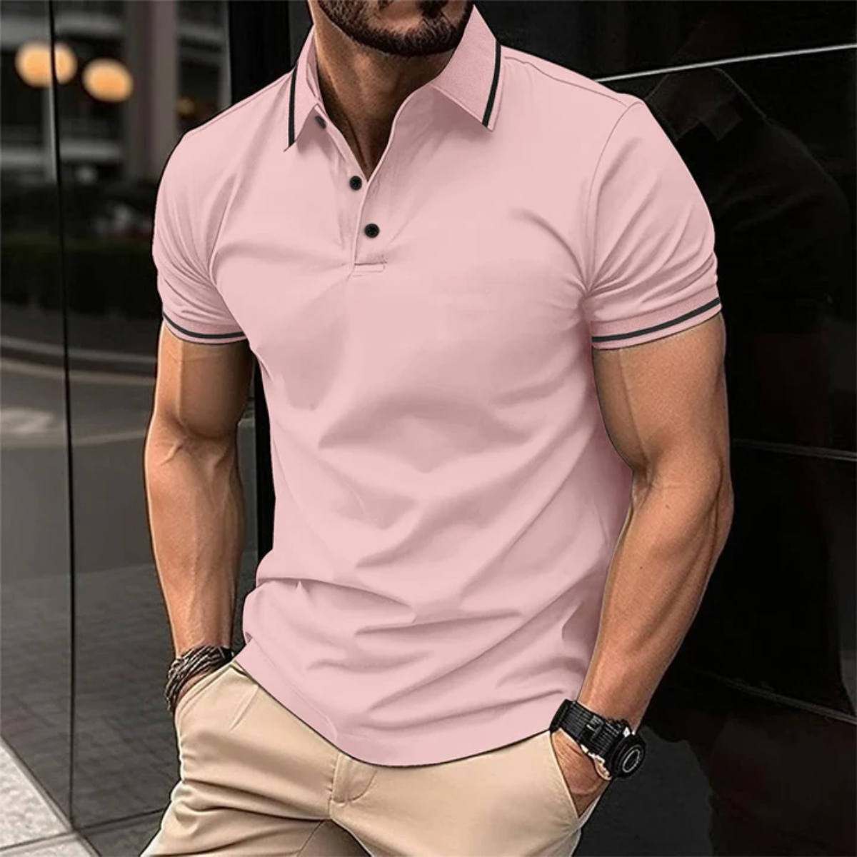 Men's Short Sleeve Polo Shirt White – Classic Fit Casual Wear for Summer