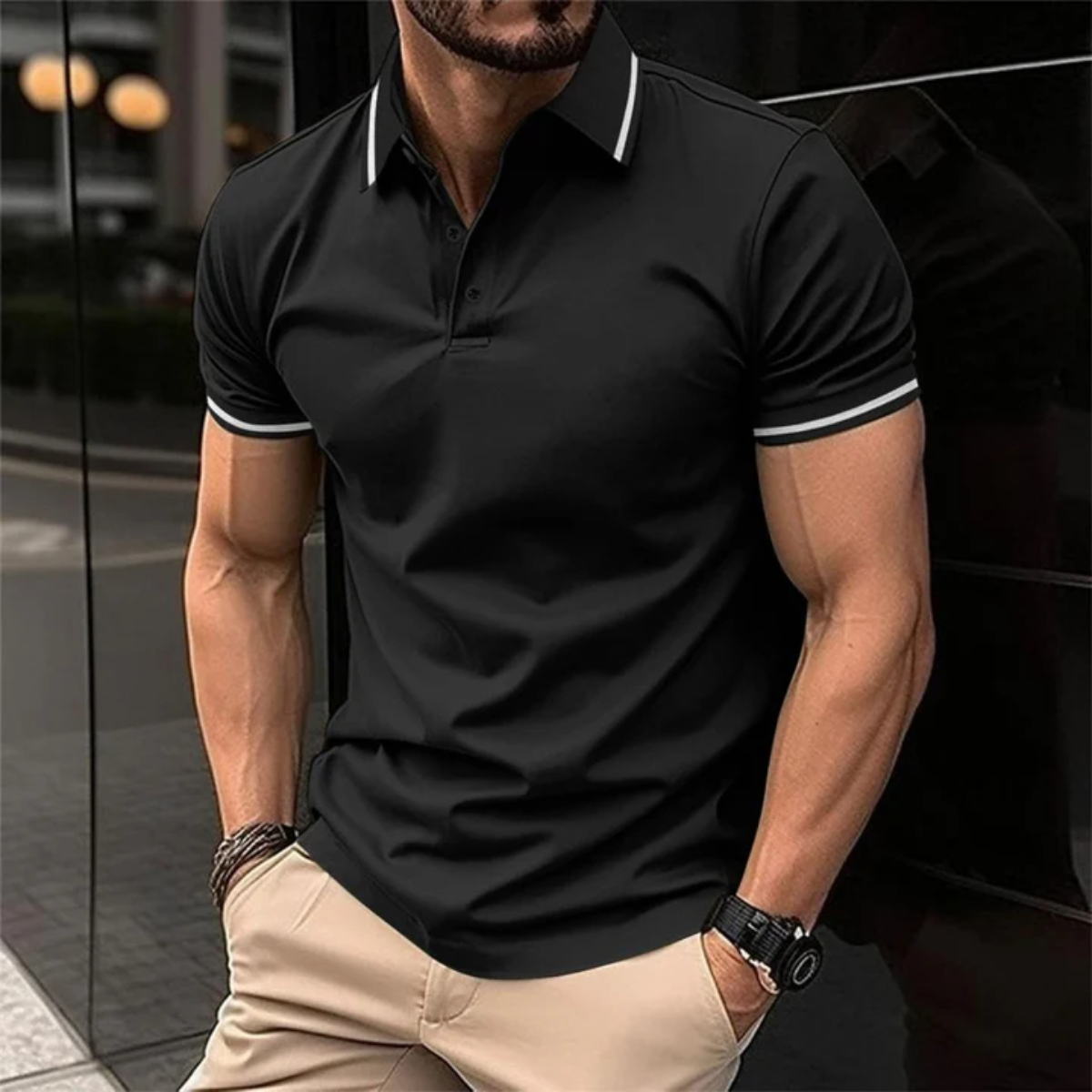 Men's Short Sleeve Polo Shirt White – Classic Fit Casual Wear for Summer