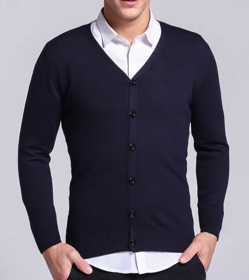 Men's Short Cardigan Black – Stylish Knit Sweater for Casual and Formal Wear