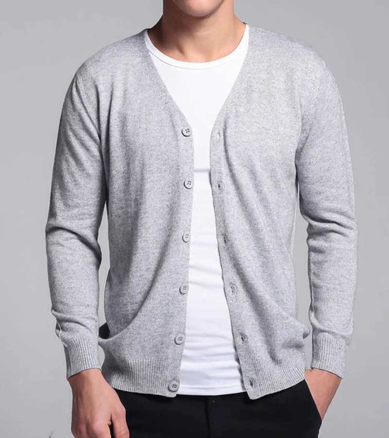 Men's Short Cardigan Black – Stylish Knit Sweater for Casual and Formal Wear