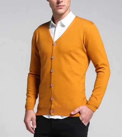 Men's Short Cardigan Black – Stylish Knit Sweater for Casual and Formal Wear