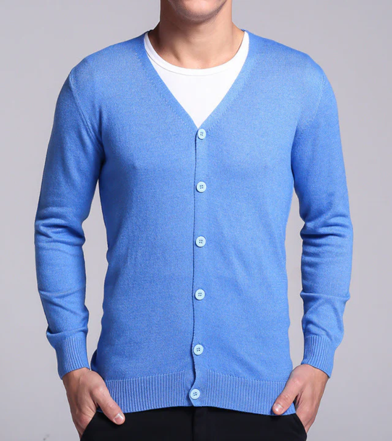 Men's Short Cardigan Black – Stylish Knit Sweater for Casual and Formal Wear