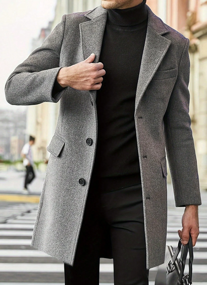 Men's Long Trench Coat – Stylish Winter Jacket for Cold Weather Fashion