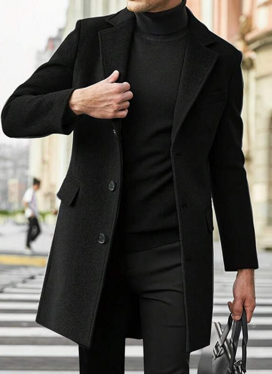 Men's Long Trench Coat – Stylish Winter Jacket for Cold Weather Fashion