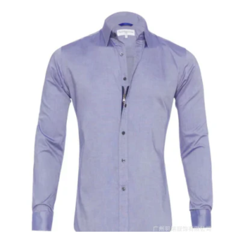 Men's Long Sleeve Shirt – Stylish Stand Collar Dress Shirt for Casual or Formal Wear