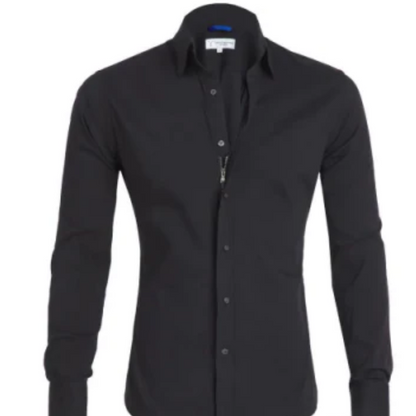 Men's Long Sleeve Shirt – Stylish Stand Collar Dress Shirt for Casual or Formal Wear