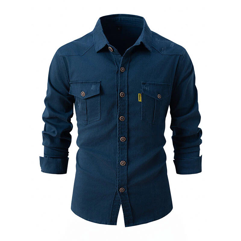 Men's Casual Long Sleeve Shirt – Comfortable Cotton Shirt for Everyday Wear