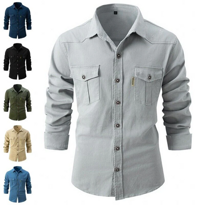 Men's Casual Long Sleeve Shirt – Comfortable Cotton Shirt for Everyday Wear