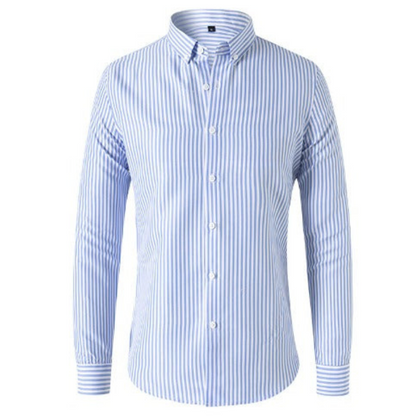 Men's Long Sleeve Striped Shirt – Casual Dress Shirt for Work and Weekend