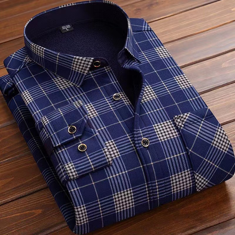 Men's Checked Long Sleeve Shirt – Casual Button-Up for Work and Weekend Wear