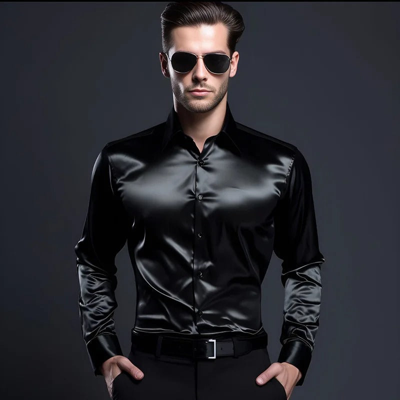 Men's Long Sleeve Shirt Black – Stylish Casual Top for Everyday Wear and Comfort