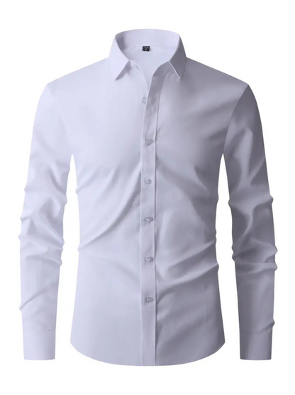 Men's Long Sleeve Shirt Black – Casual Fit Dress Shirt for Work and Events