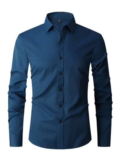 Men's Long Sleeve Shirt Black – Casual Fit Dress Shirt for Work and Events