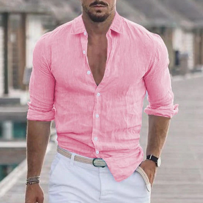 Men's Long Sleeve Summer Shirt – Lightweight Casual Top for Warm Weather