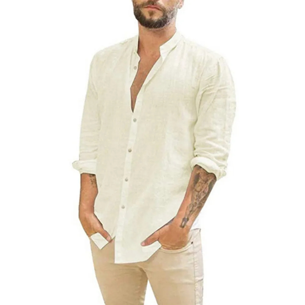 Men's Long Sleeve Summer Shirt – Lightweight Casual Button-Up for Warm Weather