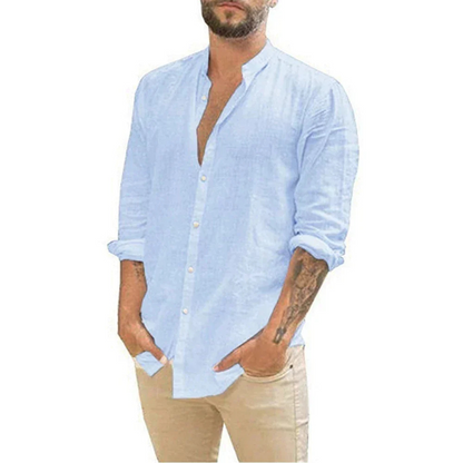 Men's Long Sleeve Summer Shirt – Lightweight Casual Button-Up for Warm Weather