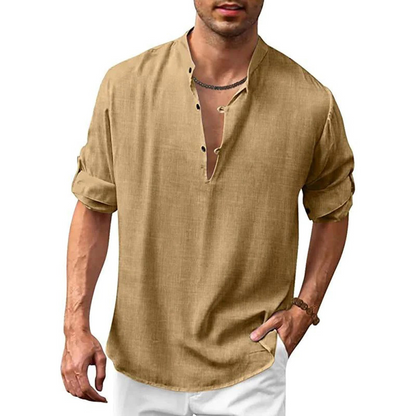 Men's Long Sleeve Shirt – Lightweight Summer Shirt for Casual Wear and Travel