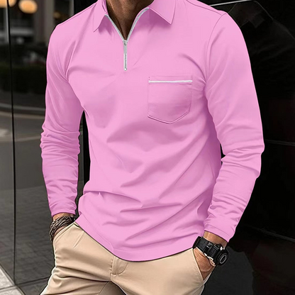 Men's Long Sleeve Polo Shirt Black – Stylish Casual Wear for Every Occasion