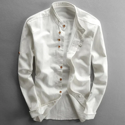 Men's White Long Sleeve Shirt – Classic Fit Dress Shirt for Business & Casual Wear