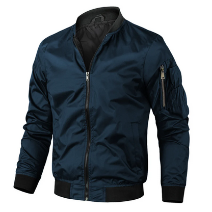 Men's Black Bomber Jacket – Stylish Lightweight Spring Outerwear for Men