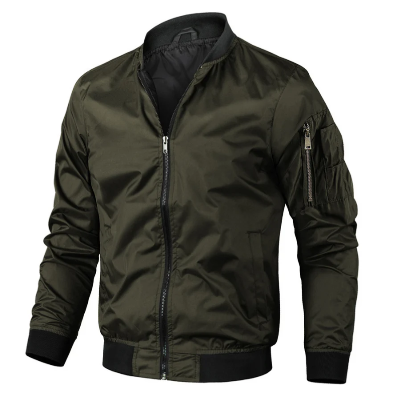 Men's Black Bomber Jacket – Stylish Lightweight Spring Outerwear for Men