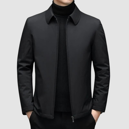 Lightweight Men's Jacket – Black Casual Outerwear for Spring and Fall