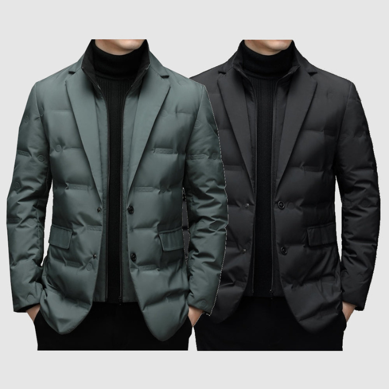 Lightweight Down Jacket for Men – Padded Black Jacket for Cold Weather