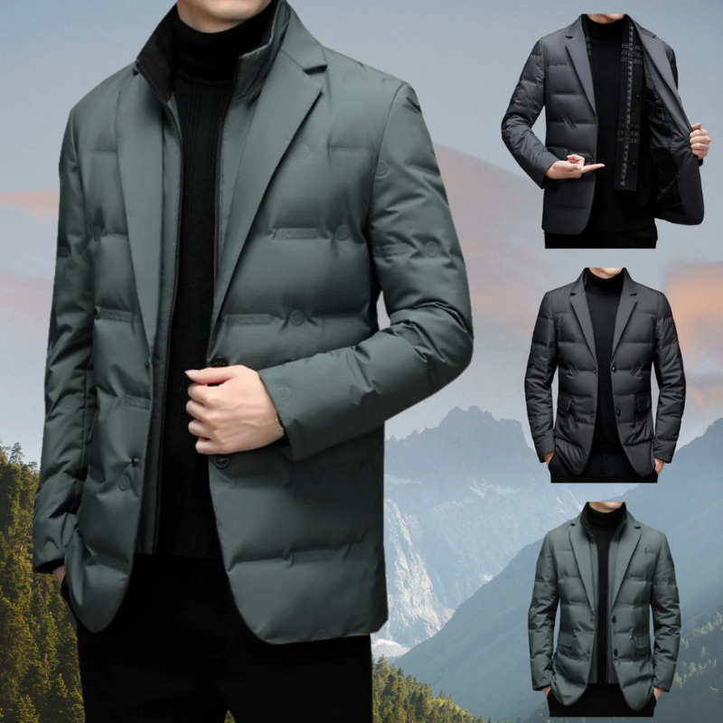 Lightweight Down Jacket for Men – Padded Black Jacket for Cold Weather