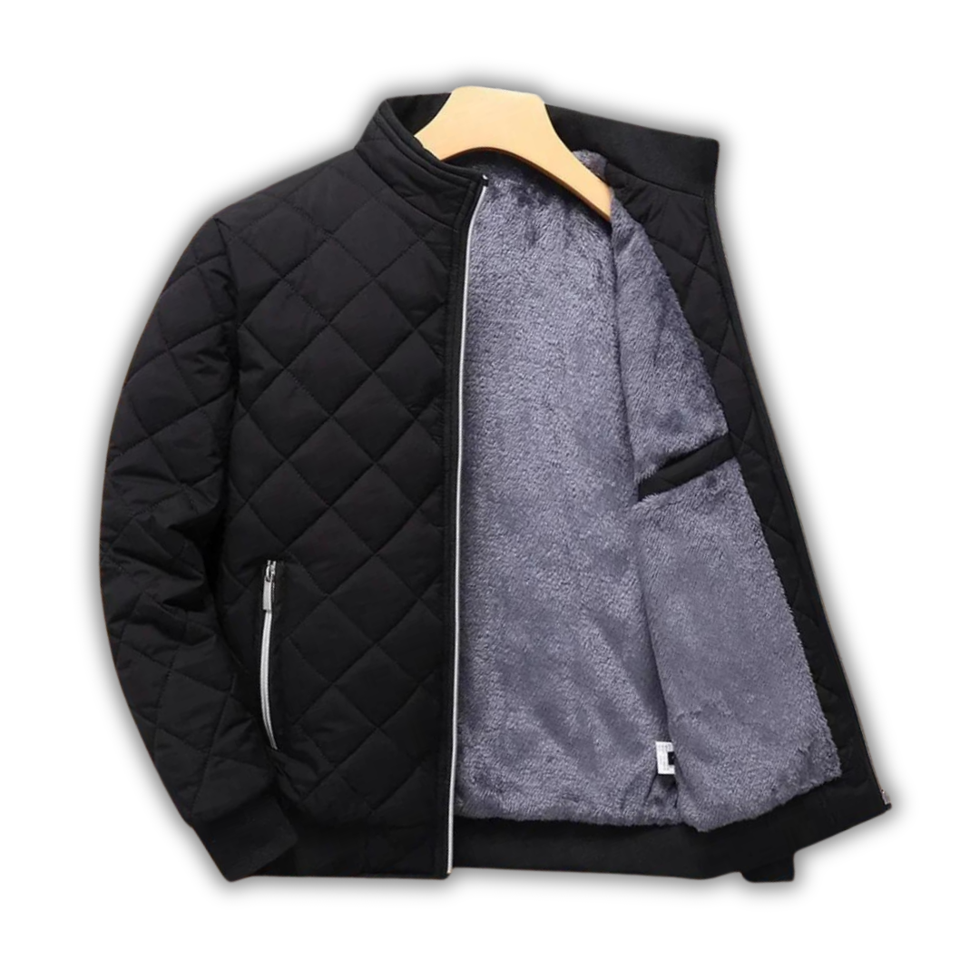 Men's Lightweight Quilted Jacket – Black Down Jacket for Outdoor Activities