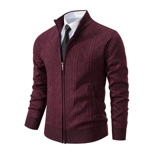 Men's Knitted Waistcoat Red – Stylish Zip-Up Vest for Casual and Formal Wear